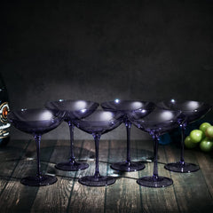 Lavender Champagne Coupes 12OZ Set Of 6 By Colored Champagne Glasses Prosecco Mimosa-2