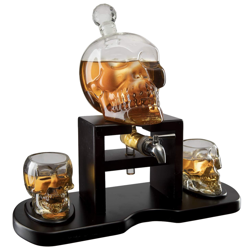 Skull Whiskey 750ML Decanter Set Premium Barware Gift Elegant Drinkware Collection-0