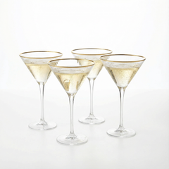 Gold Rim Glasses 10 Oz Set Of 4 Gold Rim Classic Manhattan Glasses For Martini Cocktails Champagne W-1