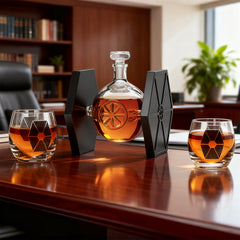 Starwar Ship Whiskey Decanter Set With 2 Glasses Galactic Spaceship Inspired Barware For Bourbon Sco-3