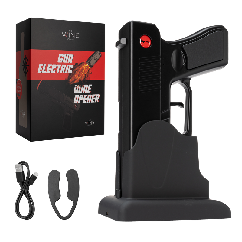 Electric Gun Wine Corkscrew Bottle Opener Rechargeable Holster Base-0