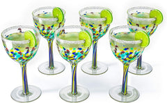 Pebble Confetti Mexican Luxury Hand Blown Wine Glasses Premium Barware Gift-3