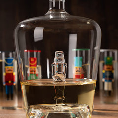Nutcracker Glasses Set Of 5 Nutcrackers Theme Decanter Shot Glass Wine Spirits 40OZ Bottle 2OZ Chris-2