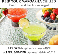 Frozen Margarita Cocktail Chiller Glasses Set Of 4 12 Oz Unbreakable Tritan Acrylic-1