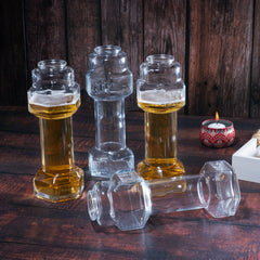2 Set Dumbbell Beer Whiskey Glasses Giant Lifting Beers 26OZ Glass Large Weightlifti-3