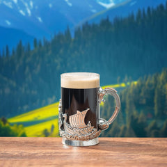 Viking Mythological Pewter Beer Water Drinking Glass 18OZ Single Pint Whiskey Rum Scotch Glass Elega-1