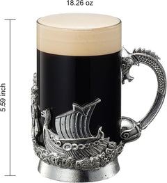 Viking Mythological Pewter Beer Water Drinking Glass 18OZ Single Pint Whiskey Rum Scotch Glass Elega-3