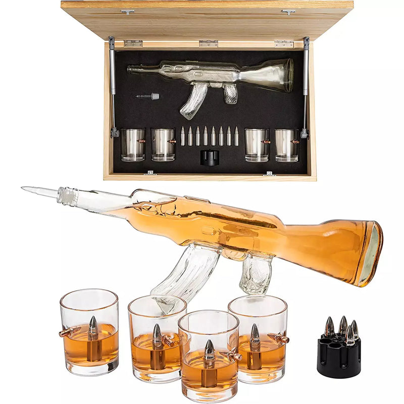 Gun Whiskey Decanter Set By Skf1801 Whiskey Gun Decanter 8 Bullet Whiskey Chillers M-0