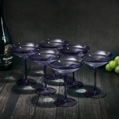 Lavender Champagne Coupes 12OZ Set Of 6 By Colored Champagne Glasses Prosecco Mimosa-3