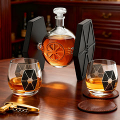 Starwar Ship Whiskey Decanter Set With 2 Glasses Galactic Spaceship Inspired Barware For Bourbon Sco-4