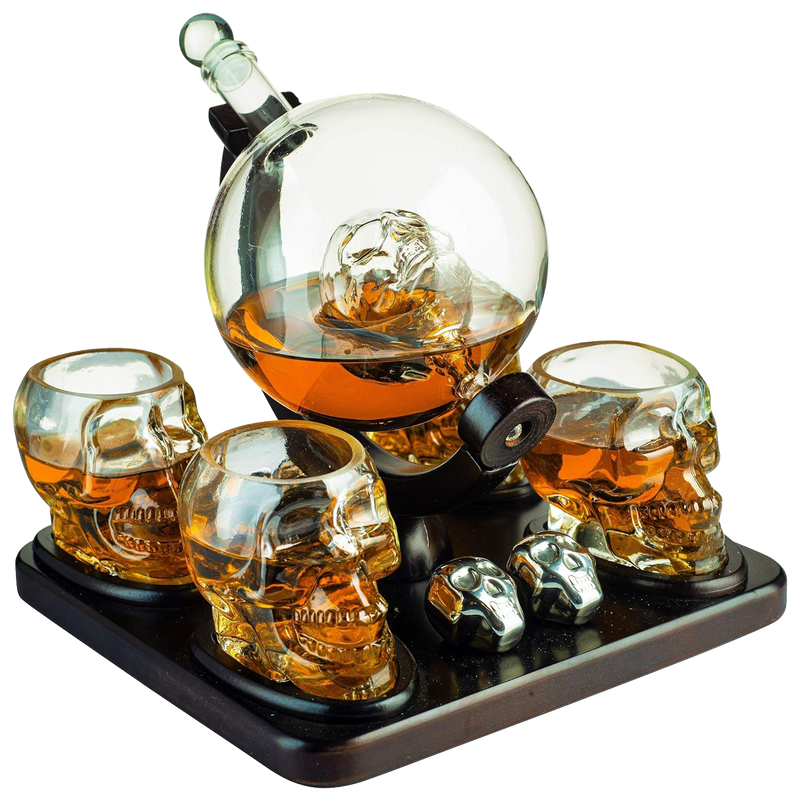 Large Skull Face Decanter Premium Barware Gift Elegant Drinkware Collection-0