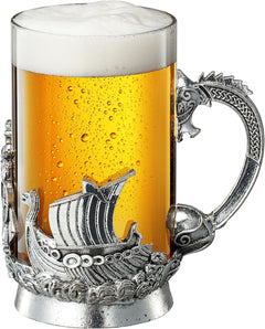 Viking Mythological Pewter Beer Water Drinking Glass 18OZ Single Pint Whiskey Rum Scotch Glass Elega-0