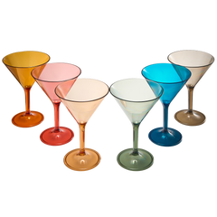 Unbreakable Pastel Color Acrylic Martini Glasses Set Of 6 European Style Cocktail Cups 100 Tritan Dr-0