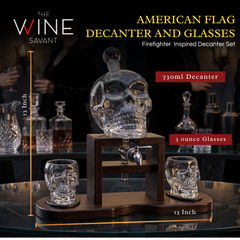 Skull Whiskey 750ML Decanter Set Premium Barware Gift Elegant Drinkware Collection-1