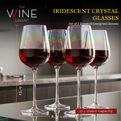 Iridescent Luster Large Radiance Wine Glasses Premium Barware Gift-1