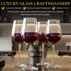 Iridescent Luster Large Radiance Wine Glasses Premium Barware Gift-2