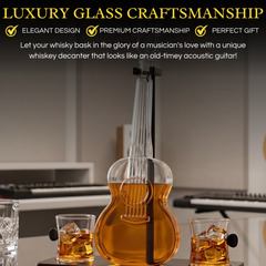 Guitar Whiskey Decanter Mahogany Base 1000 Ml Glass Decanter 14 H For Whiskey Scotch-2