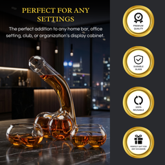 Penis Whiskey Decanter With Two Whiskey Glasses Unique Funny Glass Container For Scotch Tequila Bran-3