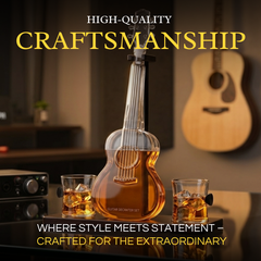 Guitar Whiskey Decanter Mahogany Base 1000 Ml Glass Decanter 14 H For Whiskey Scotch-4