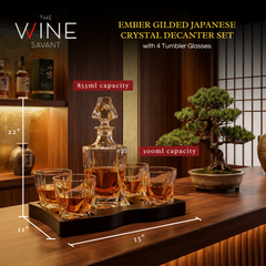 Ember Gilded Japanese Whisky Decanter Set with 4 Tumbler Glasses-1