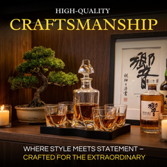 Ember Gilded Japanese Whisky Decanter Set with 4 Tumbler Glasses-4