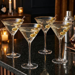 Gold Rim Glasses 10 Oz Set Of 4 Gold Rim Classic Manhattan Glasses For Martini Cocktails Champagne W-0