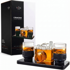 Camera Shaped Wine Whiskey Decanter 4OZ with 2 Glasses-0