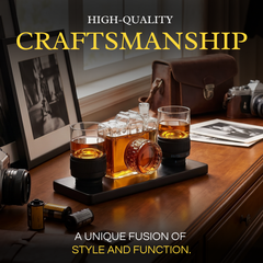 Camera Shaped Wine Whiskey Decanter 4OZ with 2 Glasses-4