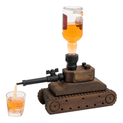 Tank Liquor Dispenser By Mahogany Wood Whiskey Decanter Gifts For Him Fathers Day Ve-0