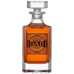Gift For Dad Whiskey Decanter Gift Set 730ML Decanter 2 Whiskey Glass Fathers Day Birthday Housewarm-1