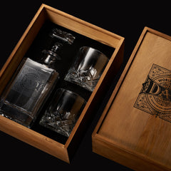 Gift For Dad Whiskey Decanter Gift Set 730ML Decanter 2 Whiskey Glass Fathers Day Birthday Housewarm-4