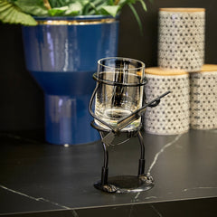 Rifle Hunter Whiskey Glass Bullet Glass Metal Cup Holder Guns Whiskey Scotch Liquor Cup Holder Holds-1