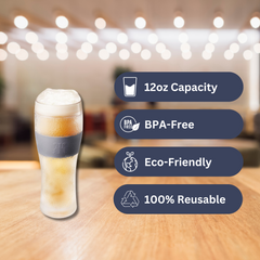 Unbreakable Double Wall Insulated Freezable Beer Glasses Single Large 12 Oz Reusable Pilsner Shatter-4