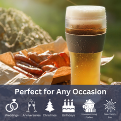 Unbreakable Double Wall Insulated Freezable Beer Glasses Single Large 12 Oz Reusable Pilsner Shatter-2