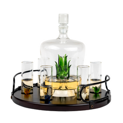 Tequila Decanter Tequila Glasses Set With Agave Decanter And 6 Agave Shot Glass With Stand Perfect F-0