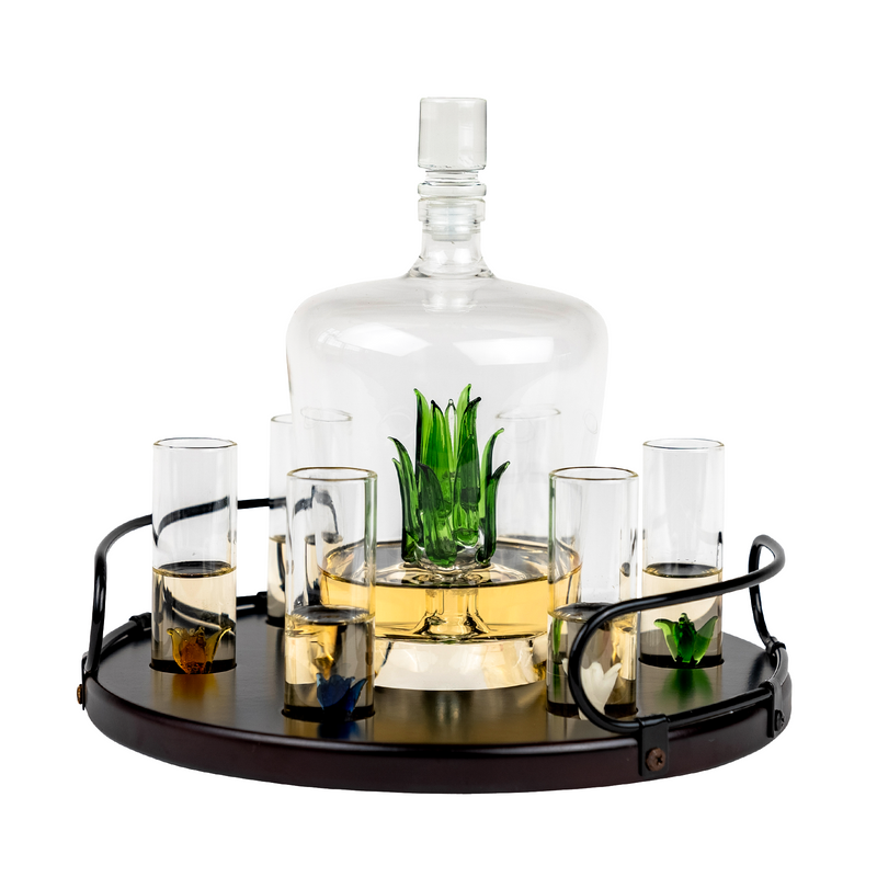 Tequila Decanter Tequila Glasses Set With Agave Decanter And 6 Agave Shot Glass With Stand Perfect F-0