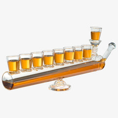 Menorah Decanter Set Decanter 8 Piece Shot Glass Set 34 Oz Wine Whiskey Glassware Hannukkah Israel D-3