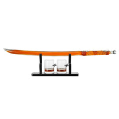 Samurai Sword Large Whiskey Wine Decanter 13 5OZ Liquor With 2 Ninja Star 10OZ Glasses Scotch Bourbo-1