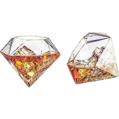 Diamond Whiskey Glasses Scotch Bourbon Or Wine Glasses Set Of 2 10 Oz Old Fashion El-0