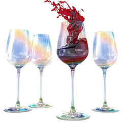 Iridescent Luster Large Radiance Wine Glasses Premium Barware Gift-0