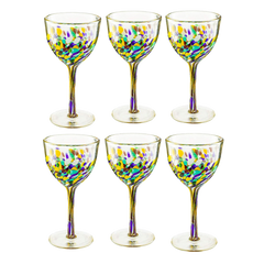 Pebble Confetti Mexican Luxury Hand Blown Wine Glasses Premium Barware Gift-0