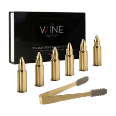 Bullet Whiskey Stones Gold Premium Barware Gift Elegant Drinkware Collection-0