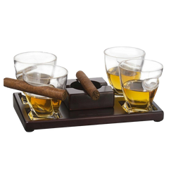 Cigar Holder Whiskey Glasses Premium Barware Gift Elegant Drinkware Collection-0