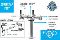 Beer Font Tower - Double Tap Modular Beer Font with Tap-4
