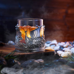 Viking Mythological Pewter Whiskey Wine Beer Water Drinking Glass 12OZ Single Water Rum Brandy Scotc-1