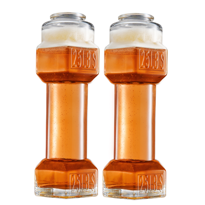 2 Set Dumbbell Beer Whiskey Glasses Giant Lifting Beers 26OZ Glass Large Weightlifti-0