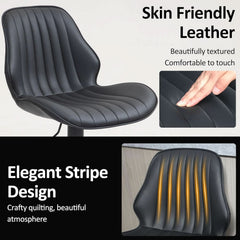 Modern 360 Degree Swivel Faux Leather Bar Stools-4