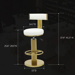 White Counter Height Bar Stools With Adjustable Height-2