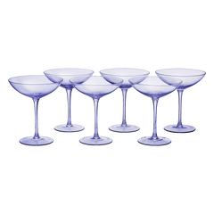 Lavender Champagne Coupes 12OZ Set Of 6 By Colored Champagne Glasses Prosecco Mimosa-0