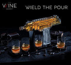 Uzi Whiskey Decanter Premium Barware Gift Elegant Drinkware Collection-1